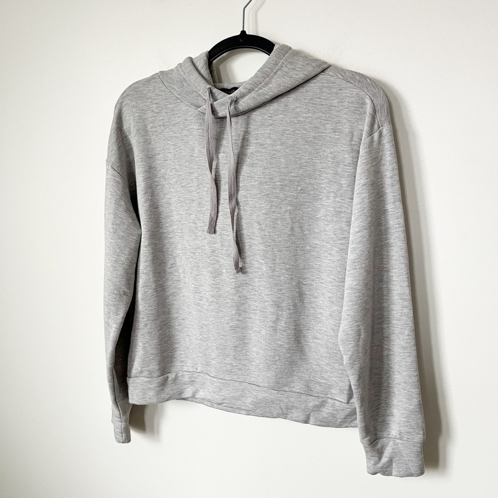 Quince Supersoft Fleece Pullover Hoodie Heather Gray Womens Small - Picture 2 of 11